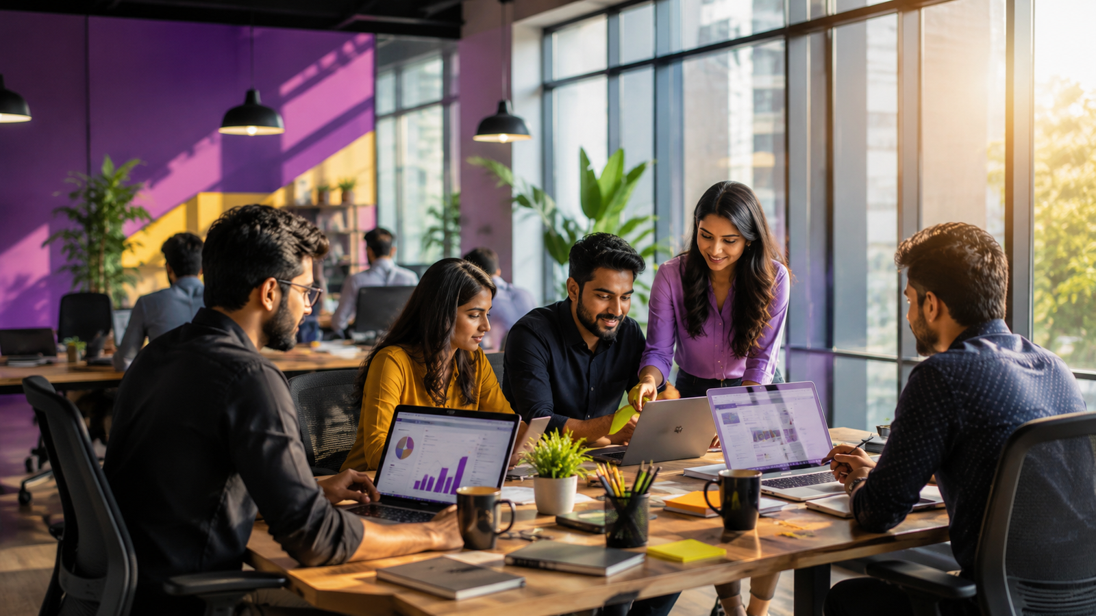 Professional digital marketing agency workspace